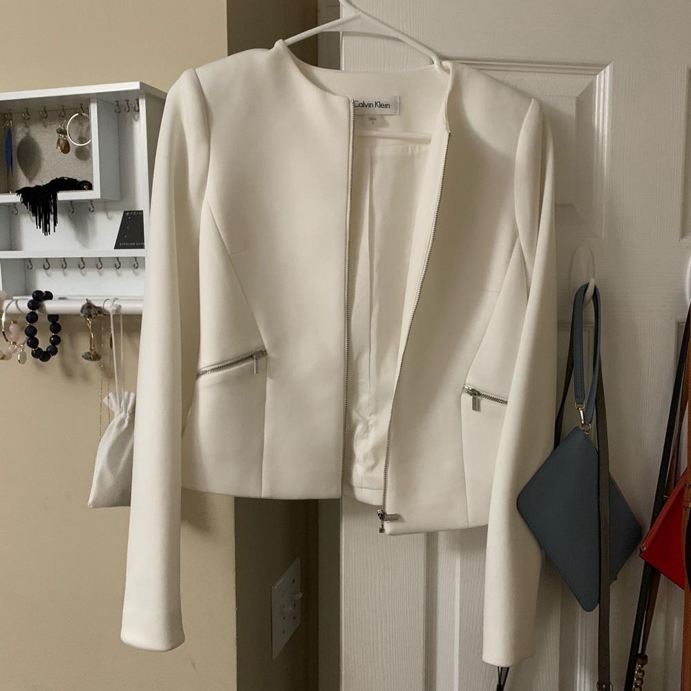 Calvin Klein white blazer